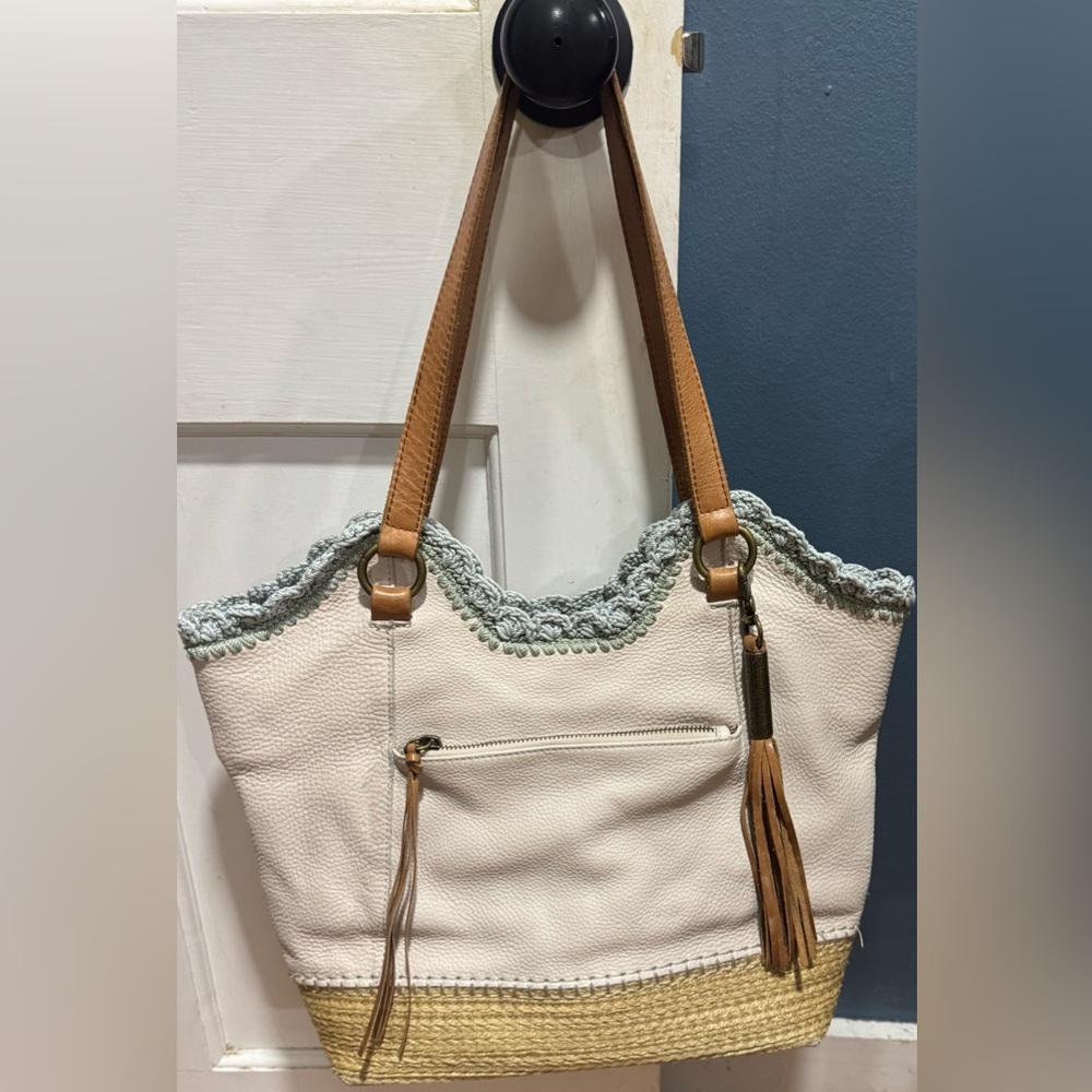 The SAK Stone Espadrille Sierra Leather Hobo Tote